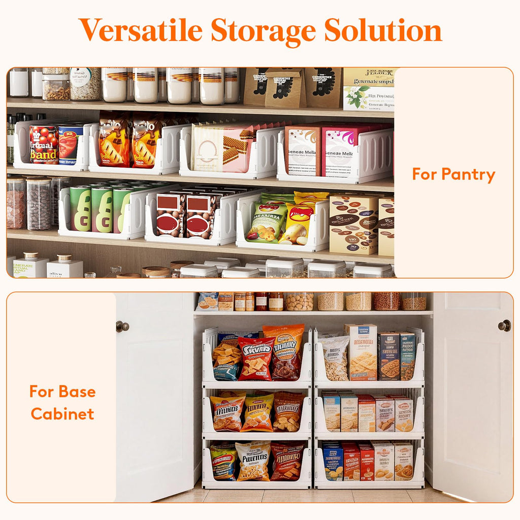 4 Pack Stacking Closet Organizers Shelf for Clothes 14" Depth