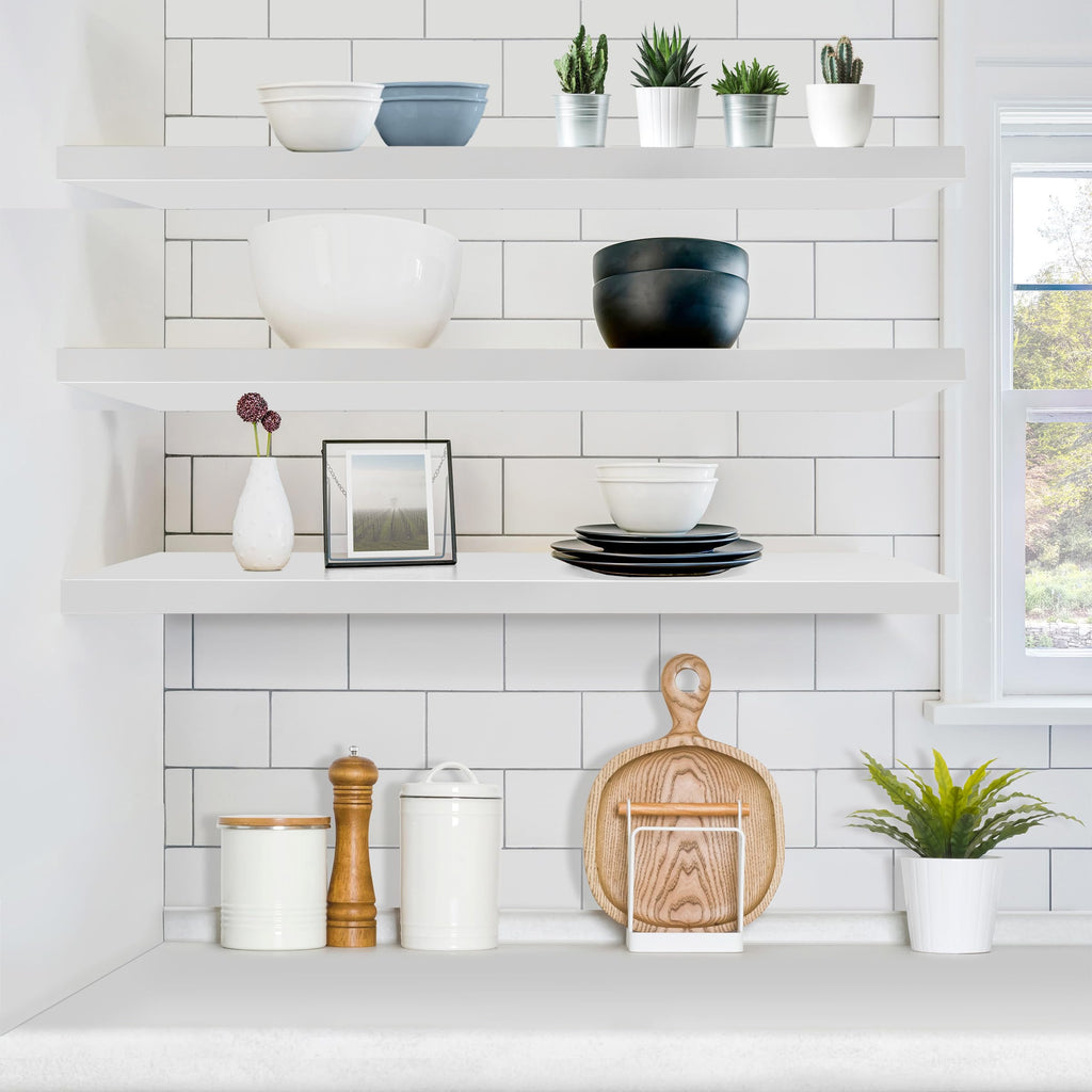 Floating Shelves for Wall Storage (35 Inch, 3 Pack, White)