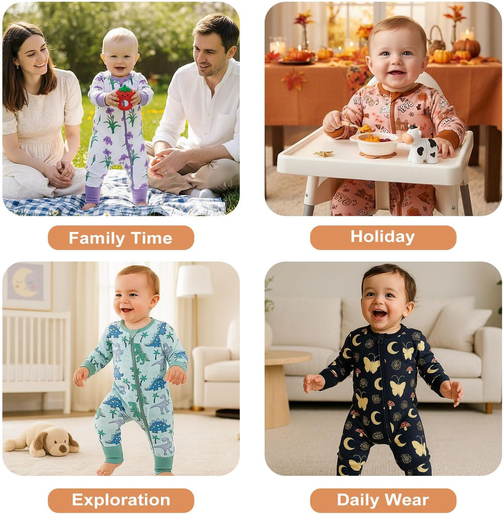 Baby Rayon from Bamboo Pajamas 2 Pack Footless Way Zipper Sleepers