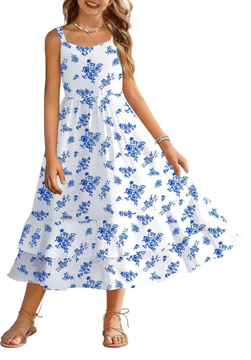 Girls Cami Summer Dress Casual Sleeveless Sundress with Pockets