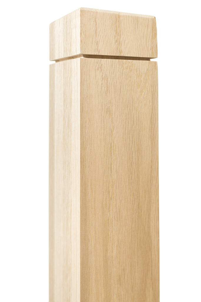 350N - Notched Newel - 3 1/2" x 48" - Clean Routed Design (Red Oak)