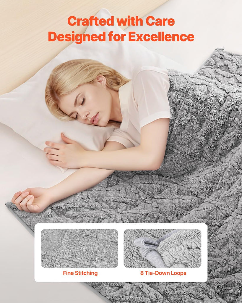 Weighted Blanket, 20 lbs, 60 x 80 in Queen Size, Sherpa Fleece Heavy Blanket with Glass Beads, Soft Warm Cozy Fluffy