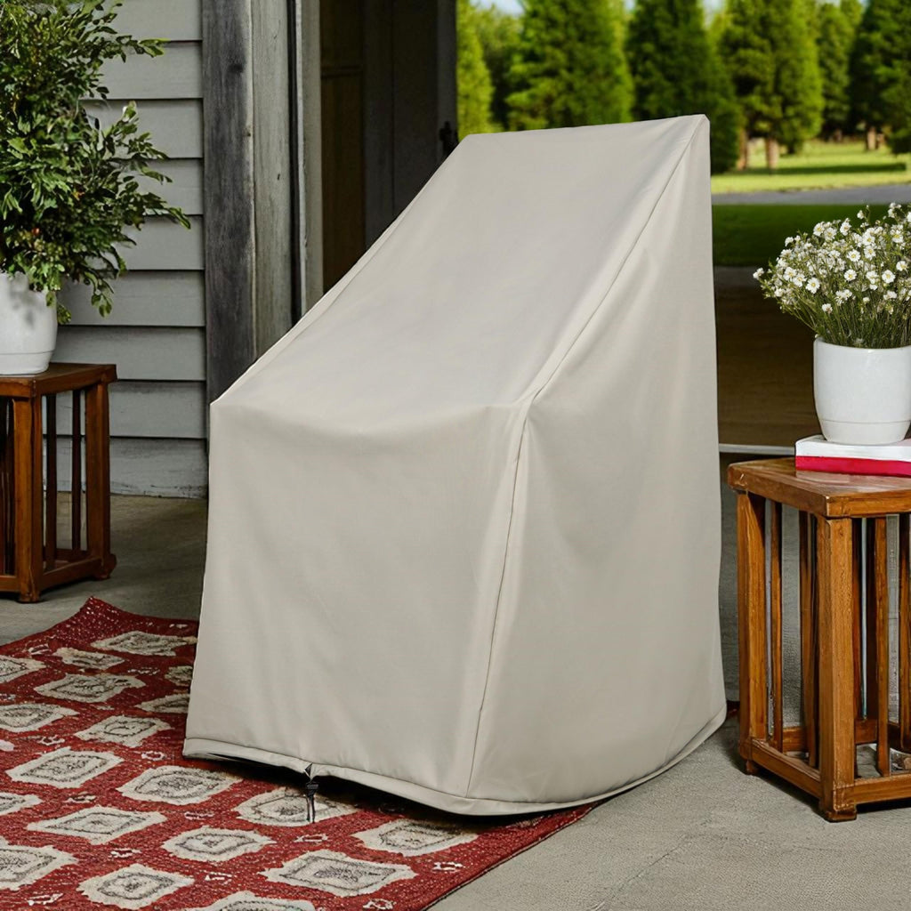 4361 Weatherproof Outdoor Rocking Chair Cover, 100% Woven Polyester, Elastic Cord with Toggle, Gray