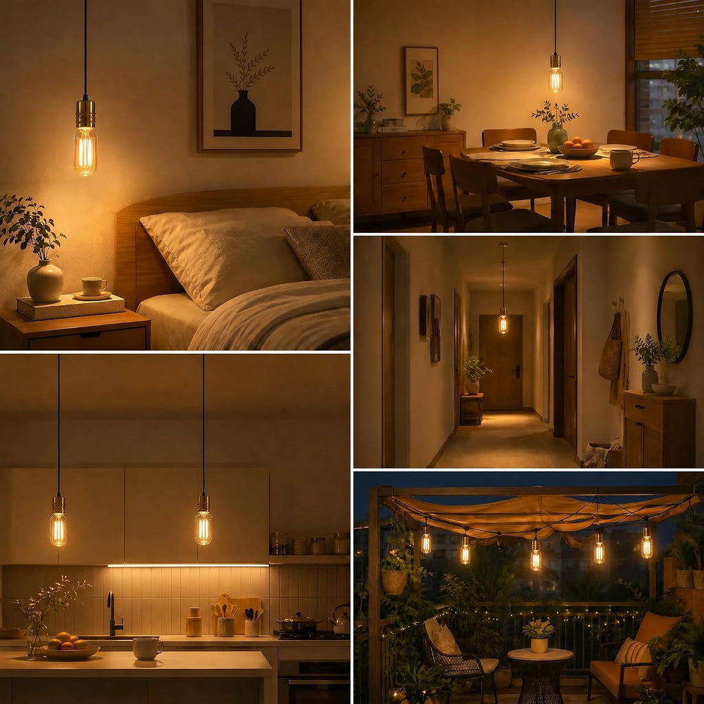 E26 2W Amber 2200K 200 LM Ultra Warm White Glow LED Bulb 2 Pack