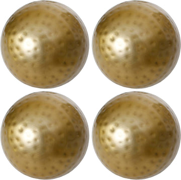 Decorative Balls, Orbs, Spheres Pieces 4 inch Bowl/Vase Filler Antique Brass - Set of 4