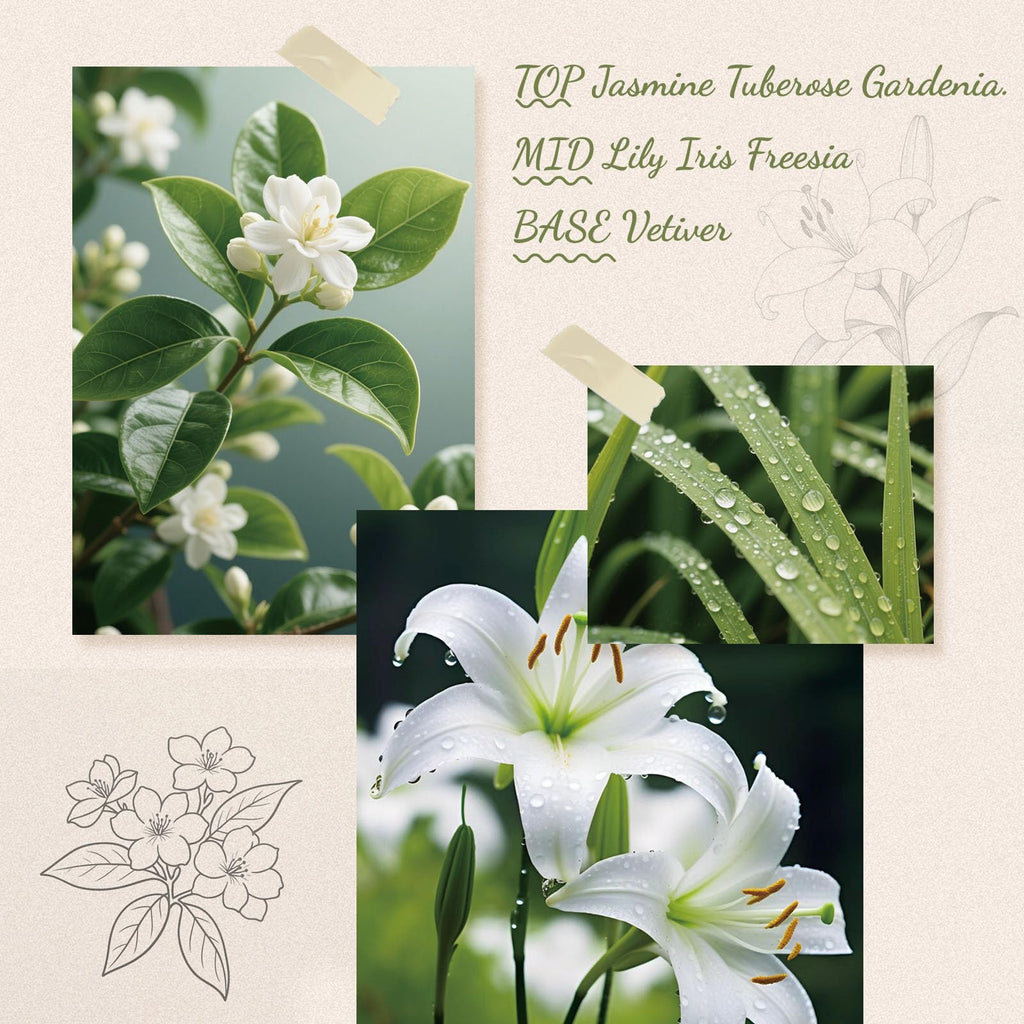 Reed Diffuser, 6.09 oz Jasmine Lily Scent Diffuser with Sticks & Dried Flowers, 120 Days Long Lasting reed diffusers