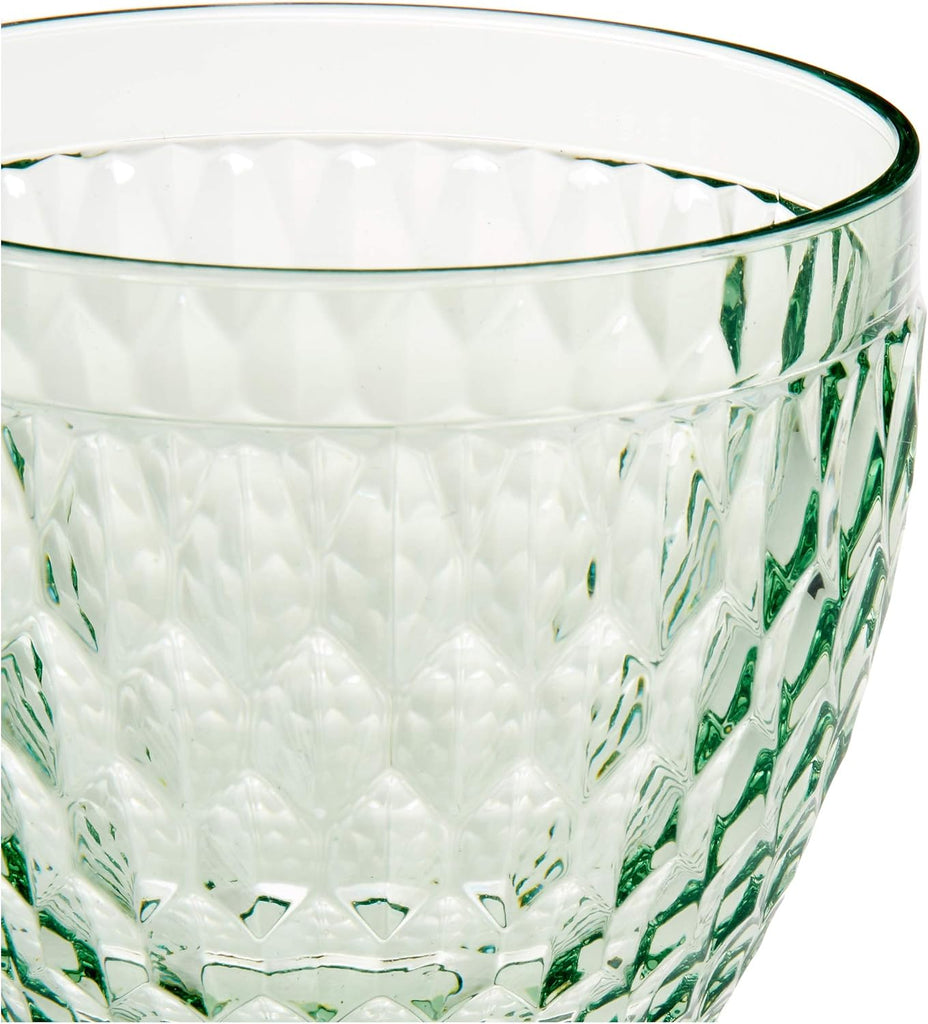 Boston Green Crystal Goblets, Set of 4