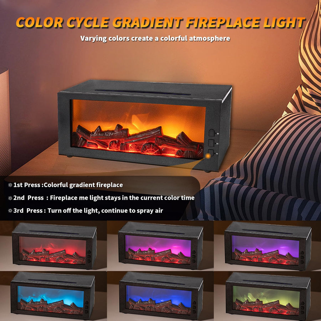 Fireplace Essential Oil Aroma Diffuser, Flame Aromatherapy Humidifier