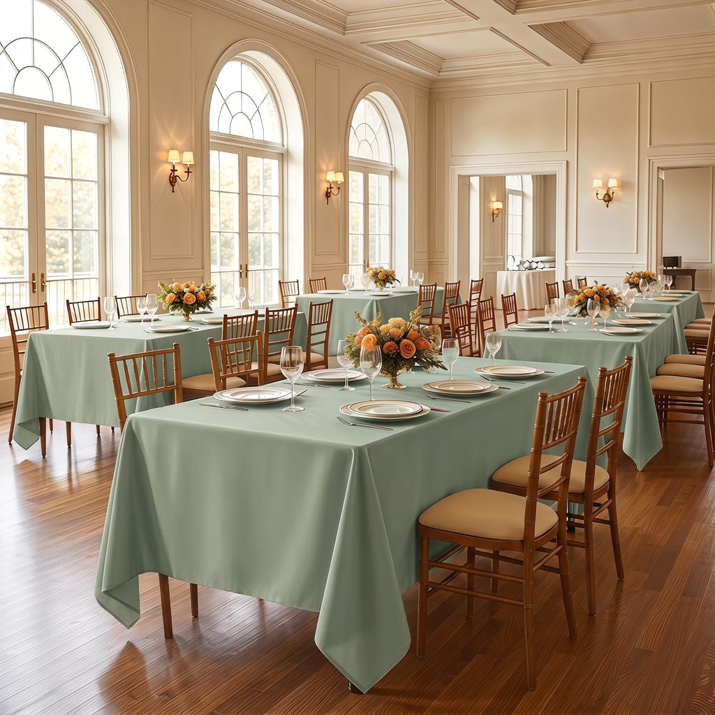 6 Pack Sage Green Tablecloths for Rectangle Tables, 70 x 120 Inch