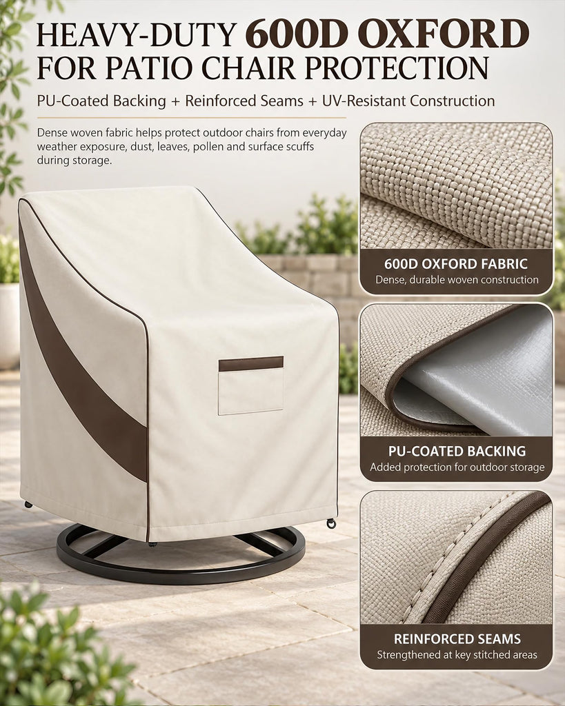 Waterproof 2 Pack, 600D Heavy Duty, 26x27x34 Beige