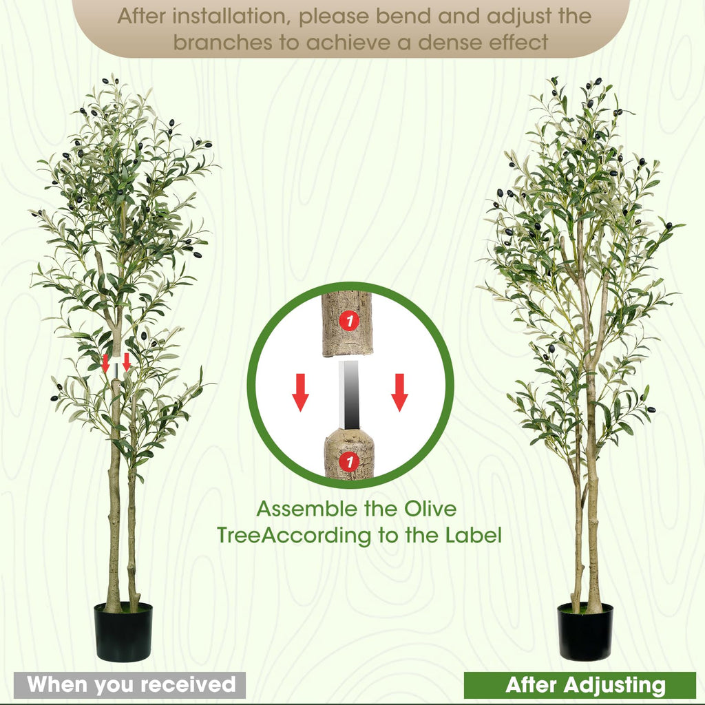 Artificial Olive Tree 5ft Tall Olive Trees Artificial Indoor Faux Olive Tree Indoor with Olive Branches and Black