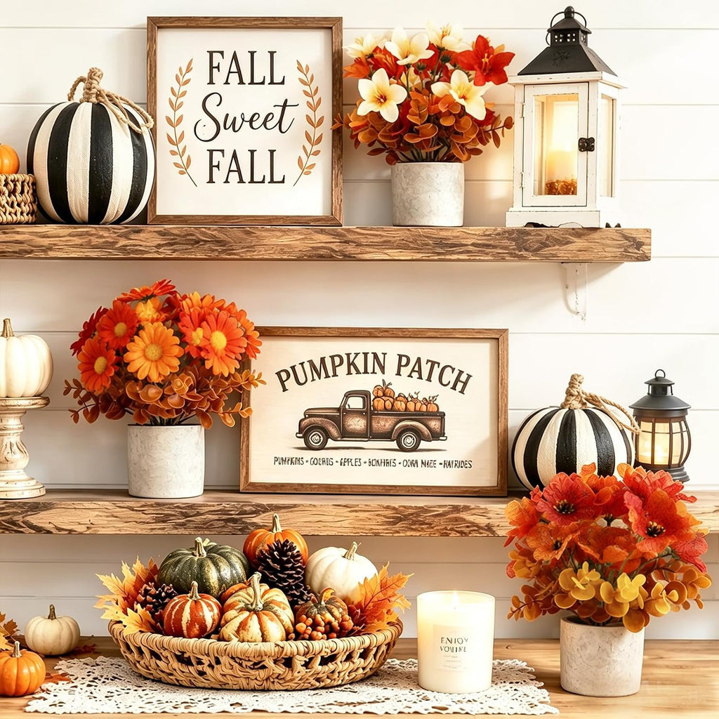 Fall Decor for Thanksgiving Autumn Home Fireplace Holiday Decor - Set of 3