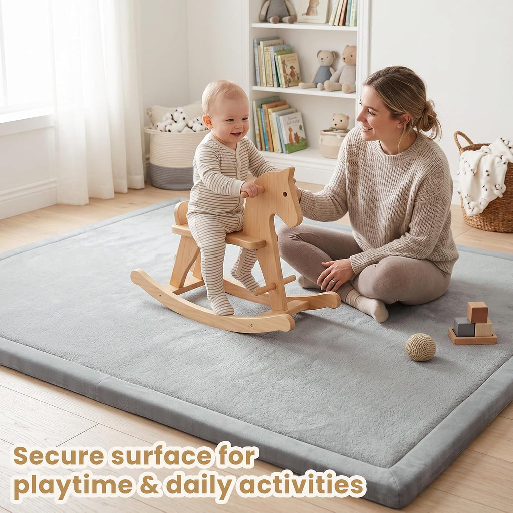 Baby Play Mat for Floor,1.3" Thick Elasti-Foam 59"×71" Non-Slip Water Repellent,Non-Toxic Playpen Mat for Infants