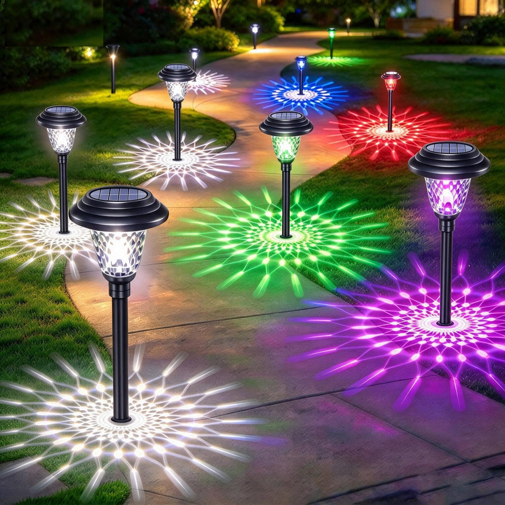 8 Pack Solar Pathway Lights Outdoor Solar Powered Light Waterproof Glass High Lumen for Garden Landscape Path Yard