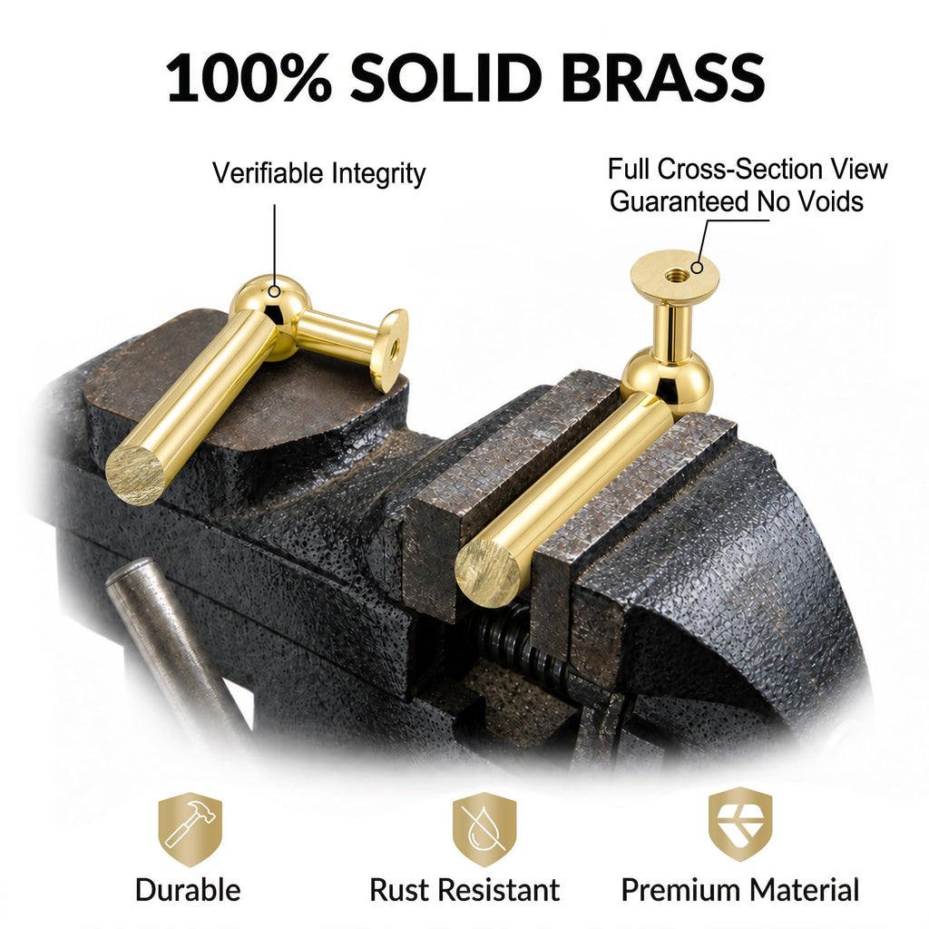 2-Pack Long Unlacquered Brass Cabinet Pulls,10-1/16" Hole Center