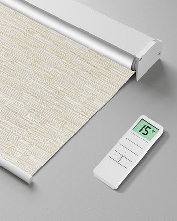 Motorized Roller Shade with Remote Control, Blackout Electric Shade for Windows Compatible with Alexa Google via Hub