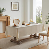 Linen Checked Table Cloth 52x70 Inches (Fit 3ft-4ft, Narrow Fit for 5ft Rectangle Table), Farmhouse 