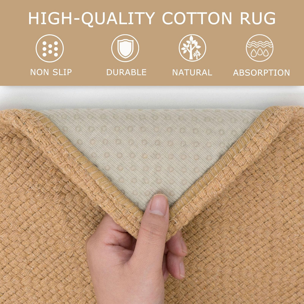 Washable Runner Rug, 2x6 Ft, Warm Tan