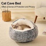 Calming Dog & Cat Cave Bed With Hooded Cover, Removable Washable Round for Small Medium Pets