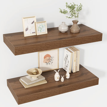 24 Inch Floating Shelves, 12" Deep Floating Shelf Wall Mounted, 24" Wall Shelves, Rustic Deep Bookshelf, Extra Deeper