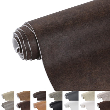 Faux Leather 1.3mm Upholstery Fabric by the Yard 55x36 Inch Yellow Coffee