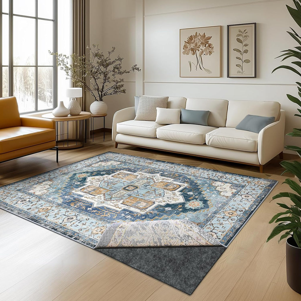 Waterproof Rug Pad, 8x10 ft Area Rug Non-Slip Carpet Pad, Non-Slip Rug Pads for All Floors and Finishes, Felt Pad - Set of 80