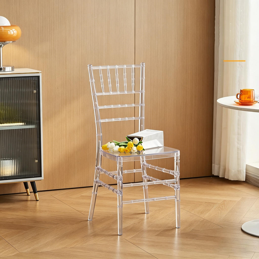 Clear Acrylic Ballroom Chairs, Transparent Plastic Chair, 1 Pack
