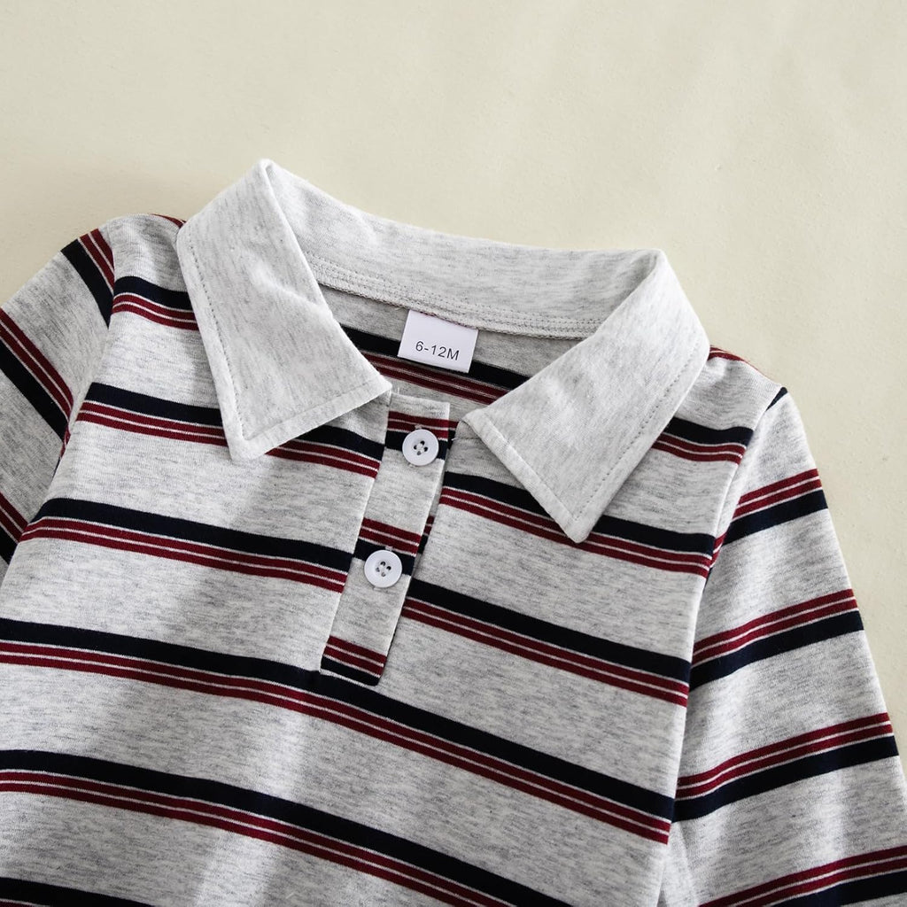 Toddler Baby Boy Fall Winter Clothes Striped Long Sleeve Sweatshirt Pullover Tops + Joggers Pants Outfit Set