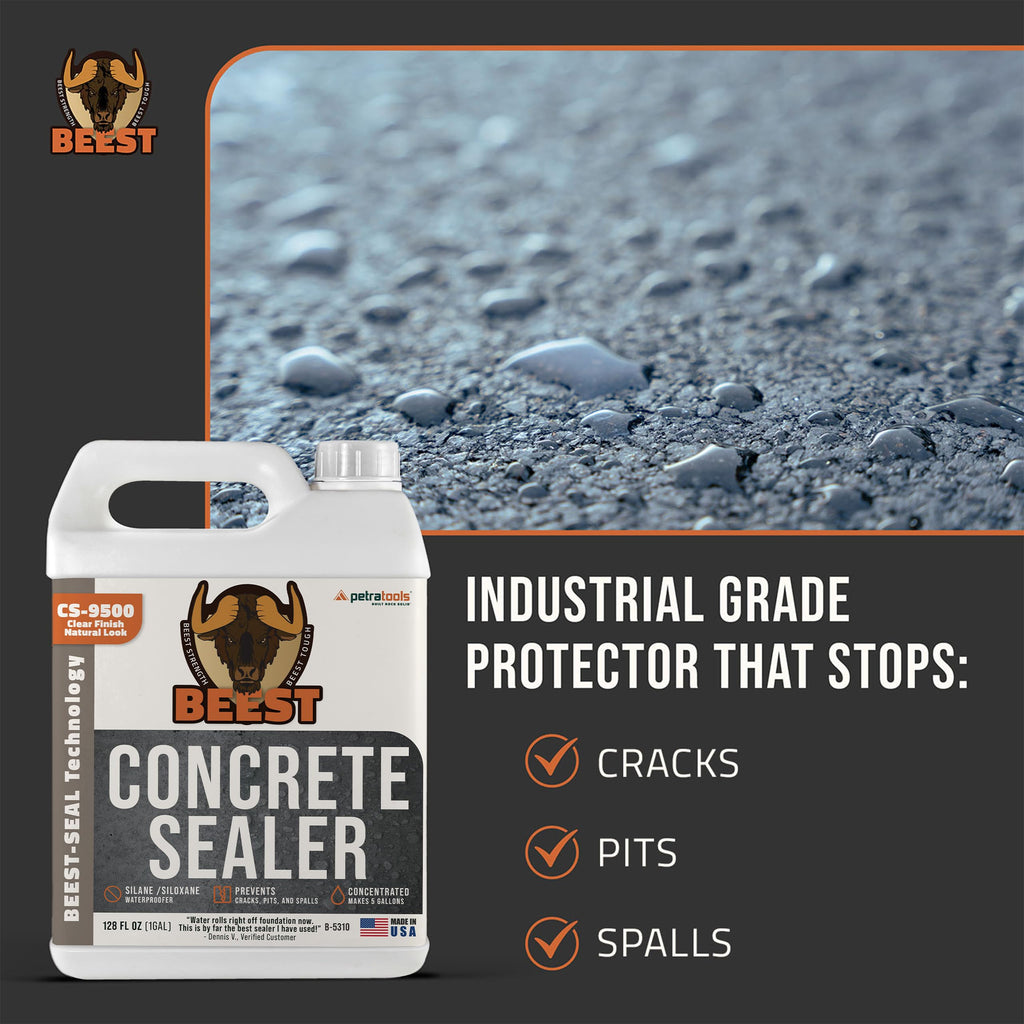 9500 Concentrate - 1G (Makes 5 Gallon) - 1G Covers up to 150-400 sq ft/Coat| Penetrating Paver Sealer, Salt & Water