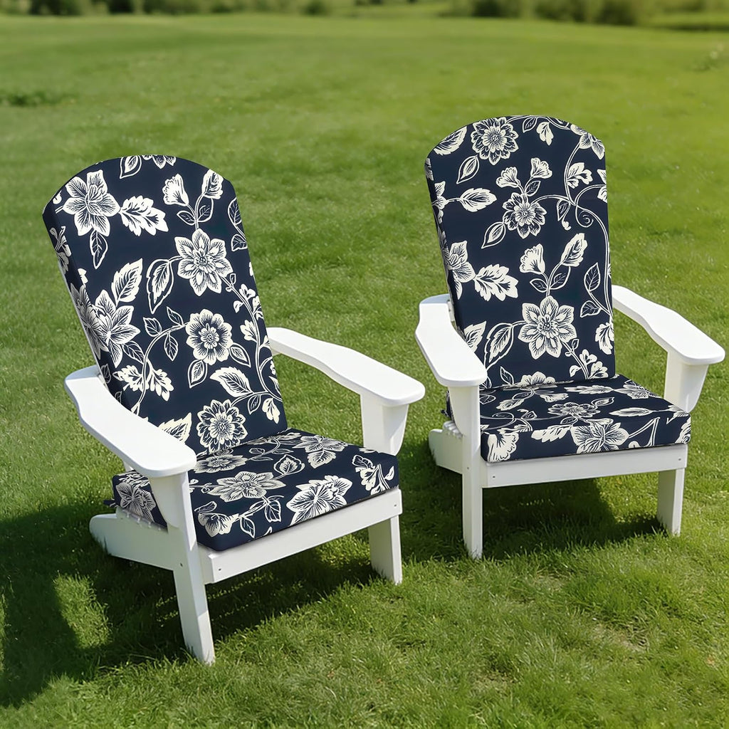Adirondack Chair Cushions 48x20x2.5 Inch, Water Repellent, Fade Resistant, High Back Outdoor Rocking Chair Cushions