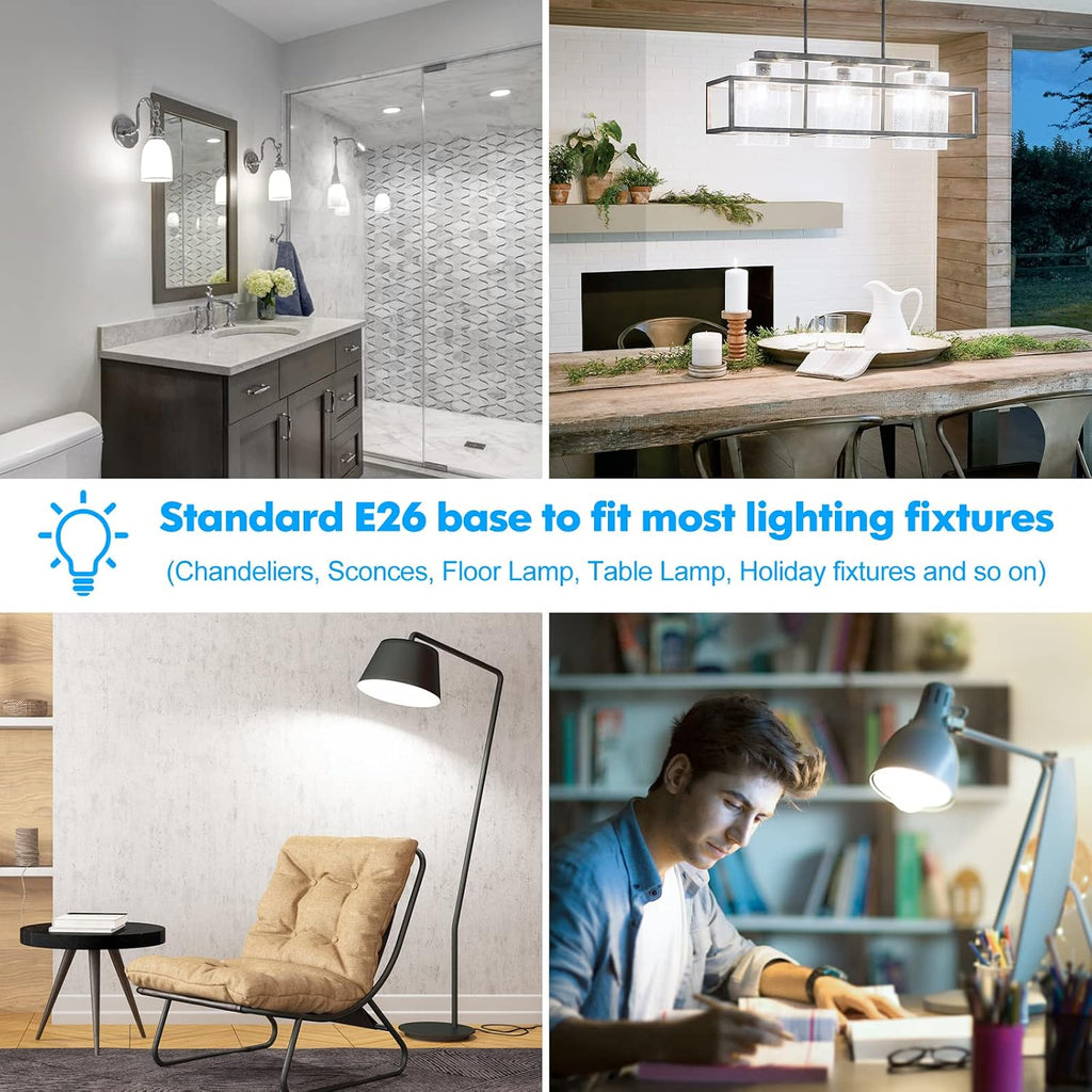 LED Light Bulbs, 100 Watt Equivalent A19, 13W 5000K Daylight White 1500 Lumens Non-Dimmable Bright E26 Edison Medium