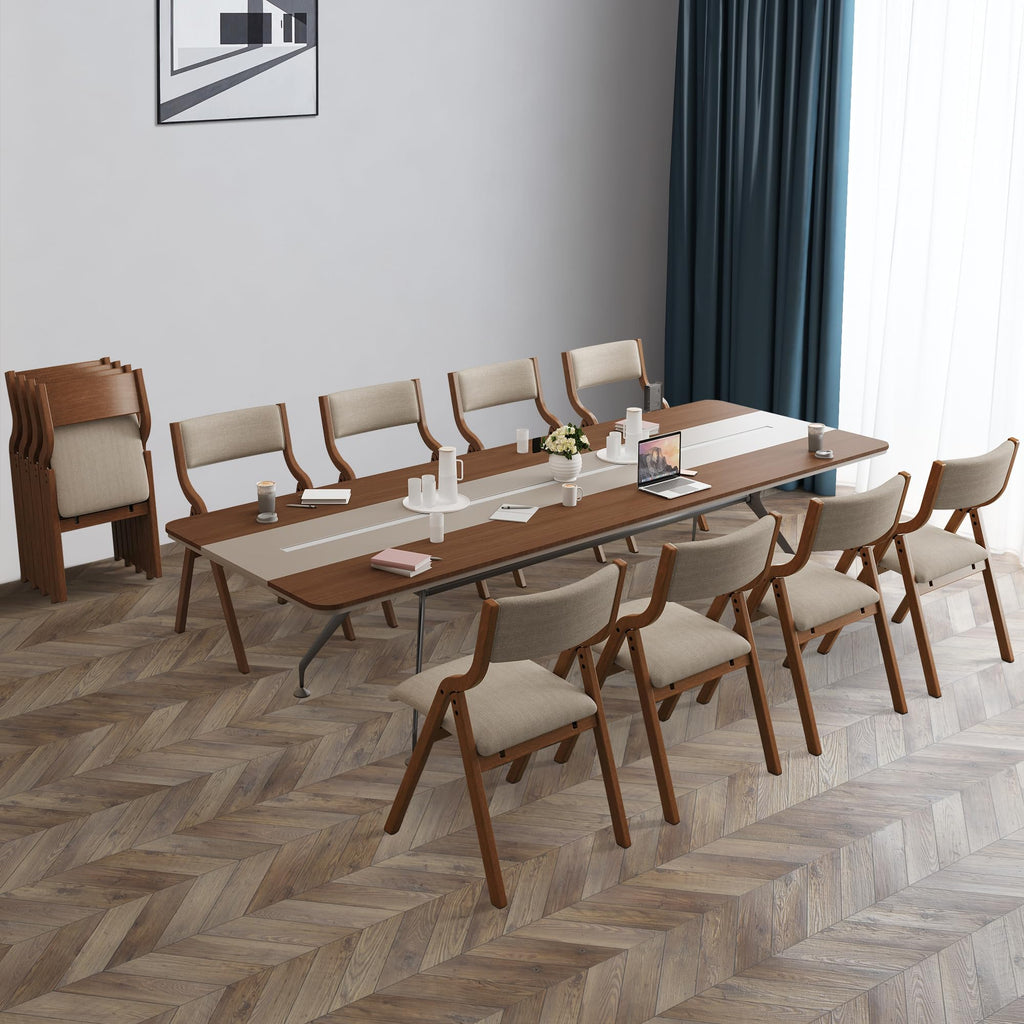 Padded Folding Chairs 2 Pack, Solid Wood Frame, 18" Seat Height, Ergonomically Designed Back and Cushion, Easy Carry, No