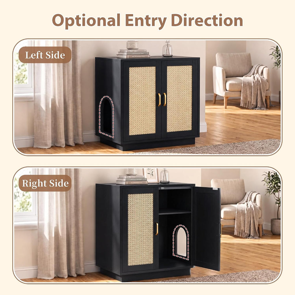 Cat Litter Box Enclosure Furniture-Hidden Storage