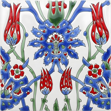 MT039 Mediterranean Ceramic Asphahan Decorative Tile, Blue