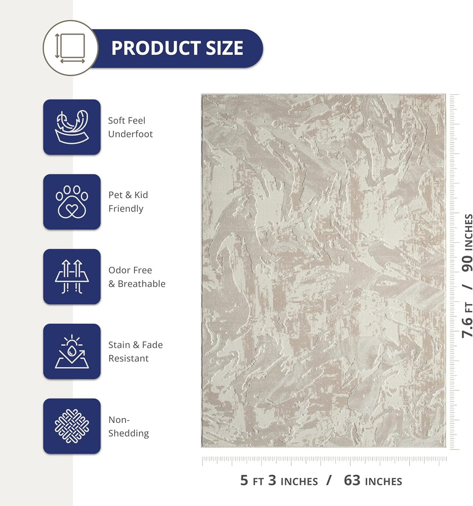 5x8 Terra Cream 5' x 8' Area Rug