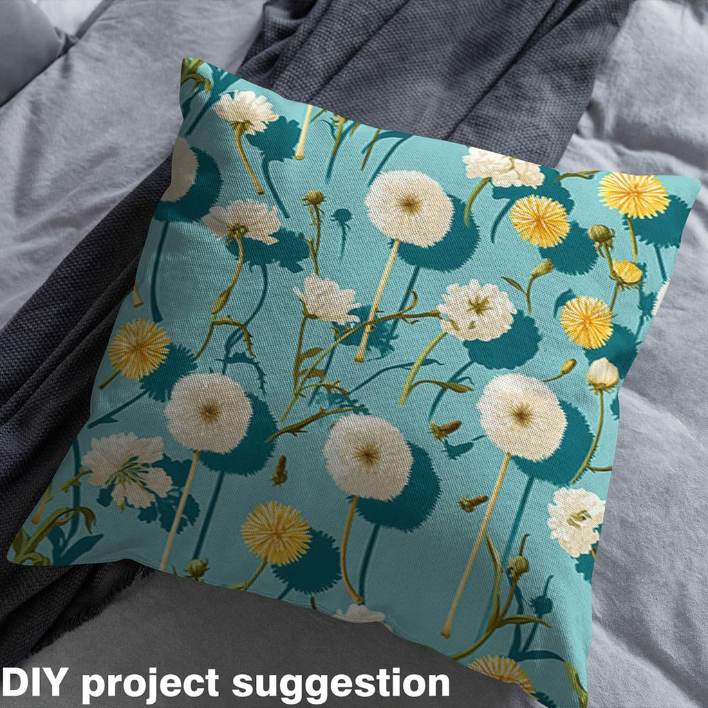 Dandelion Fabric by The Yard 3 Yards Floral Botanical Soft Flannel Decorative Fabric for Boys Girls Garden Flower