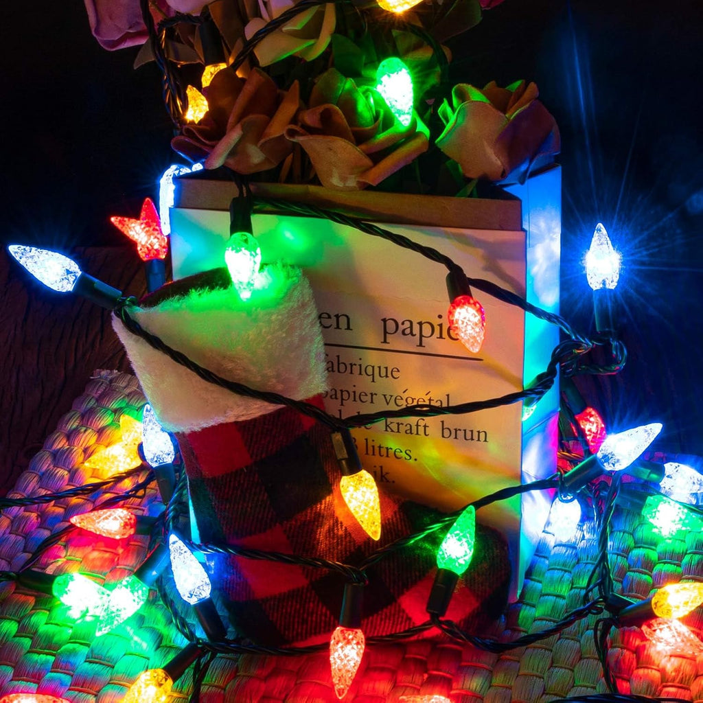 500LED 173.8 FT C6 Christmas String Lights Plug in Multicolor Decor