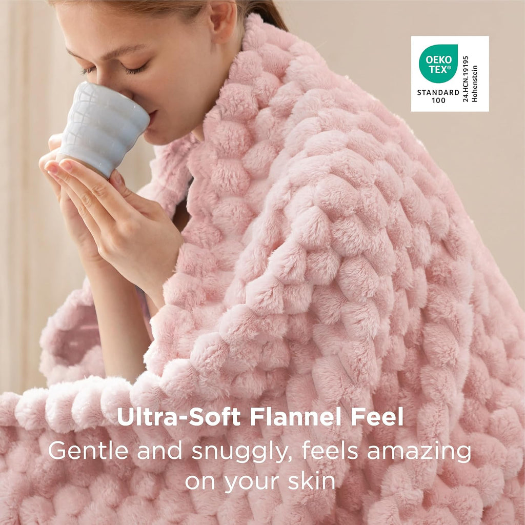 Pink Throw Blanket, GentleSoft Cute Fleece Soft Cozy Gifts for Women Girls, 50x60 Inches