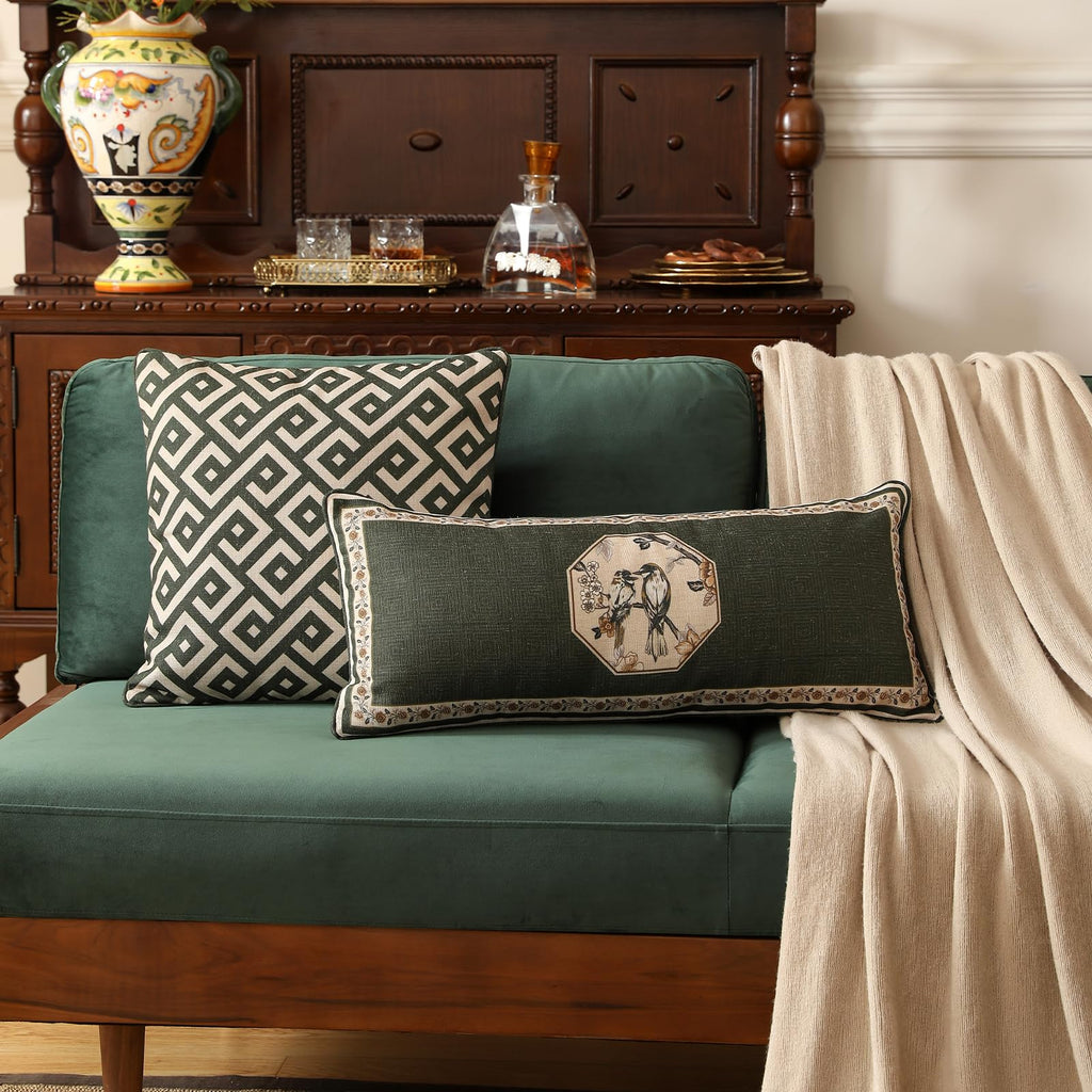 Vintage Elegant Rectangle Throw Pillow Cover, 28"x12"