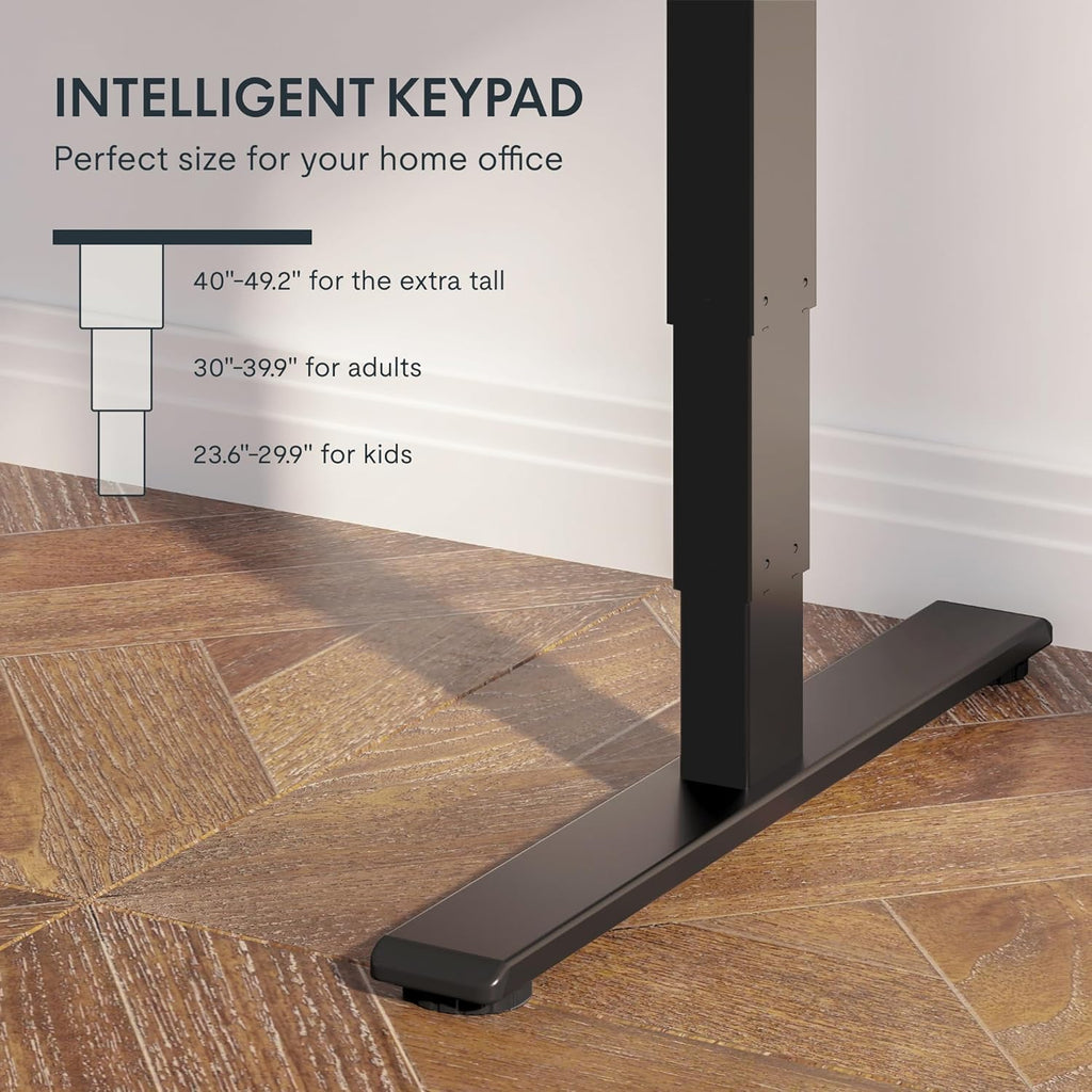 E6 3-Stage Dual Motor Electric Standing Desk 55 x 28 Sit Stand Up Desk, Holds 220 lbs, Adjustable Height w/Memory