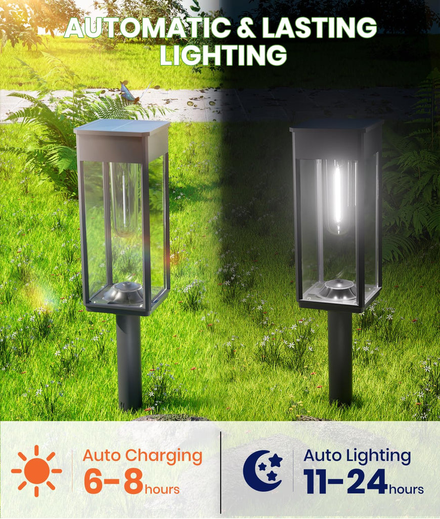 Solar Path Lights, 2 Pack, 3 Heights, Cool White, IP65
