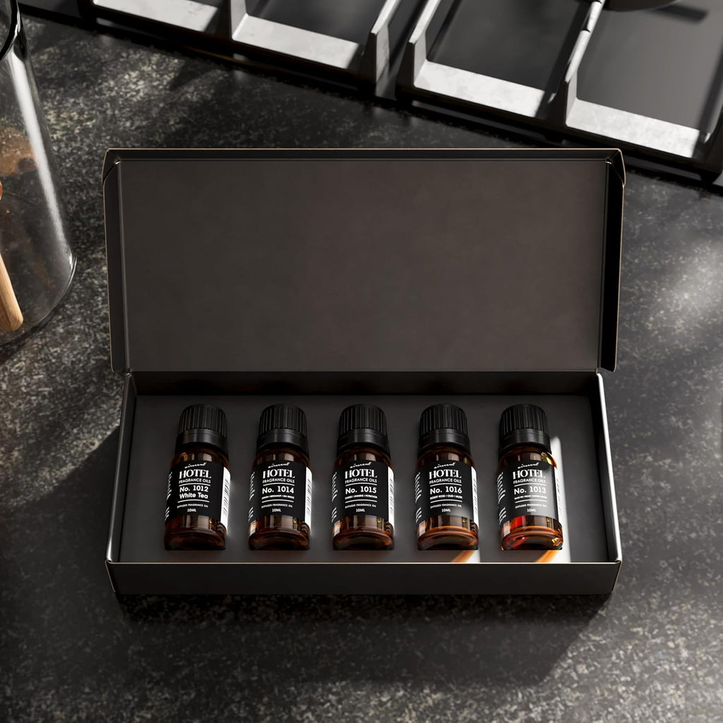 AirScent Hotel Diffuser Oil Gift Set - 5-Star Hotel Scents - 5 Pack | 10 mL, 0.34 fl oz Fragrance Oil Set - Inspired