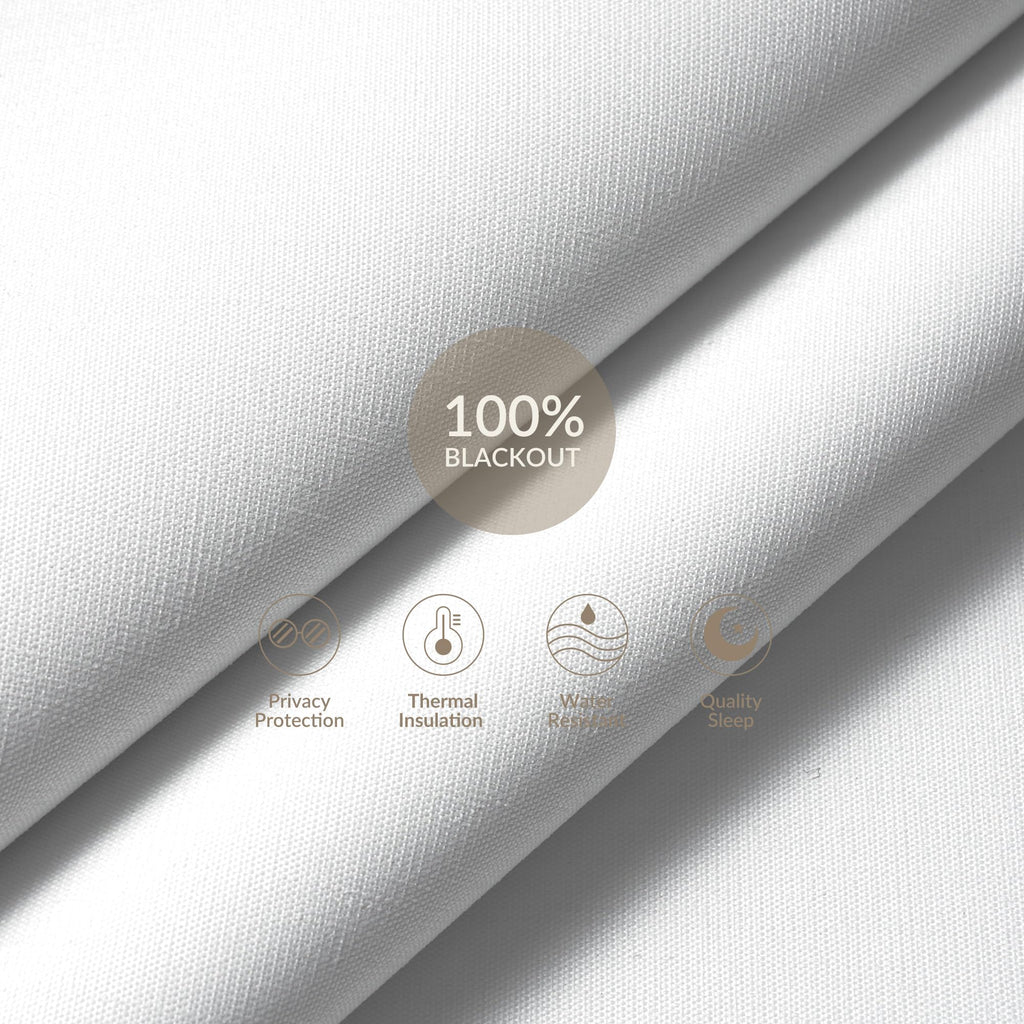 Cordless Blackout Roller Shades for Windows, White