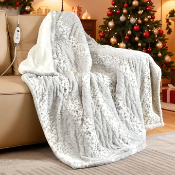 Electric Heated Throw Blanket 50" x 60", Reversible Faux Fur & Sherpa, 6 Heating Levels & 4H Auto Off, Over-Heat