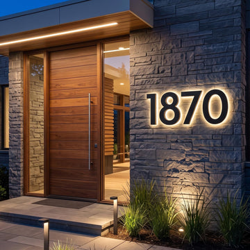 Custom LED House Numbers, Solar or Plug-in Powered Address Signs s