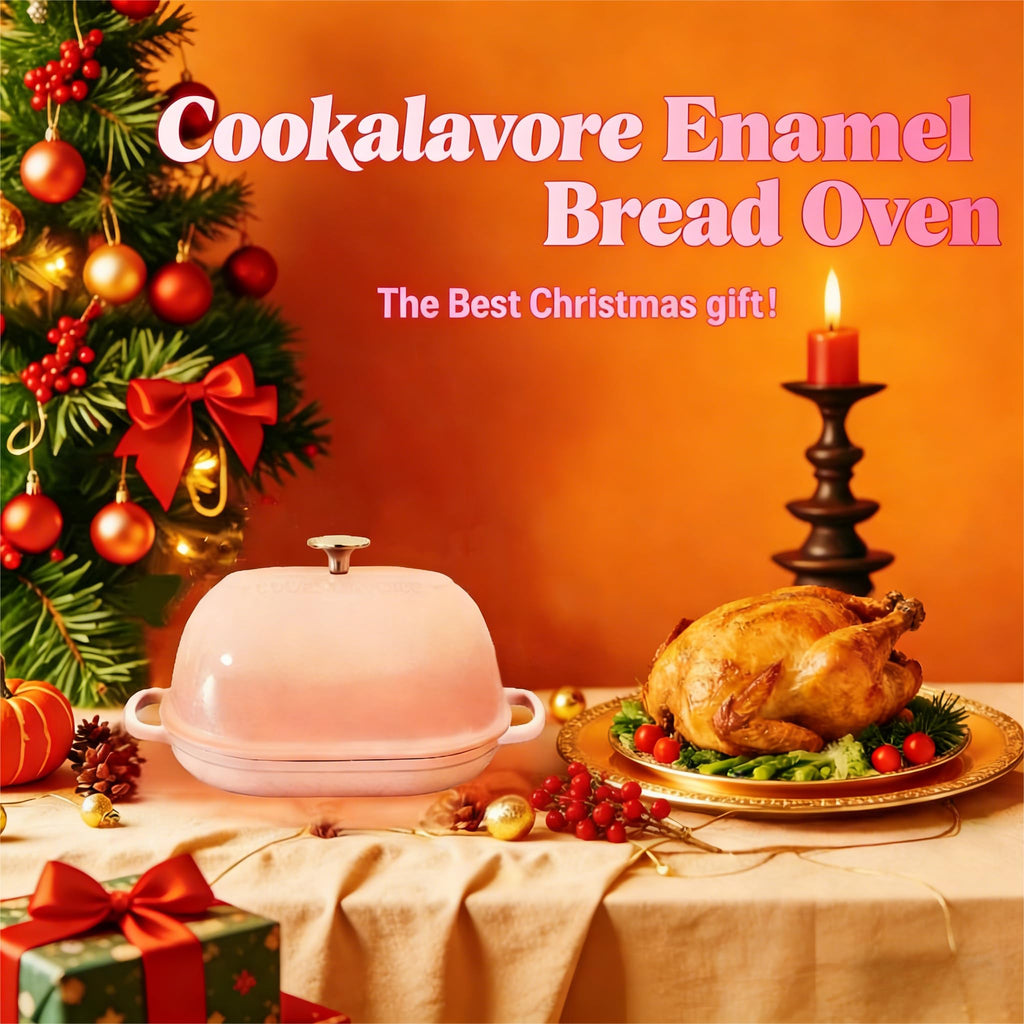 Cast Iron Bread Oven, 6 QT Bread Oven, Thick Enameled Loaf Pan with Lid, Bread Pans made Bread, 14.5"Dutch Oven for Bread