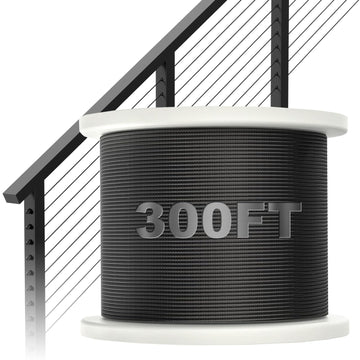 1/8" Black Stainless Steel Cable Railing for Deck Cable Railing