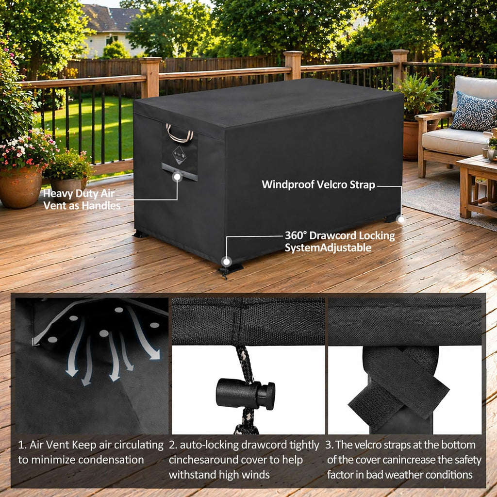Fire Pit Cover Rectangular 44", 600D Heavy Duty 100% Waterproof