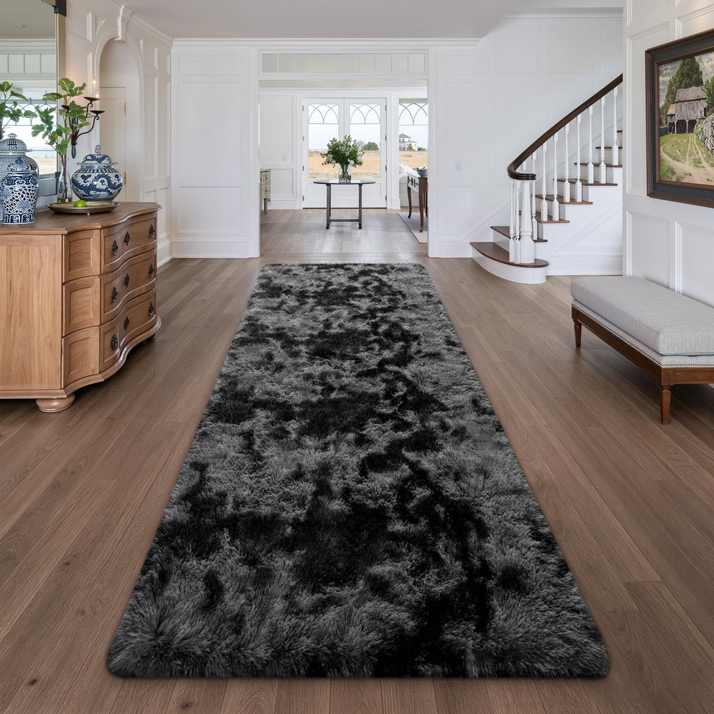Runner Rugs for Long Hallway Bedroom Kitchen, Dark Grey