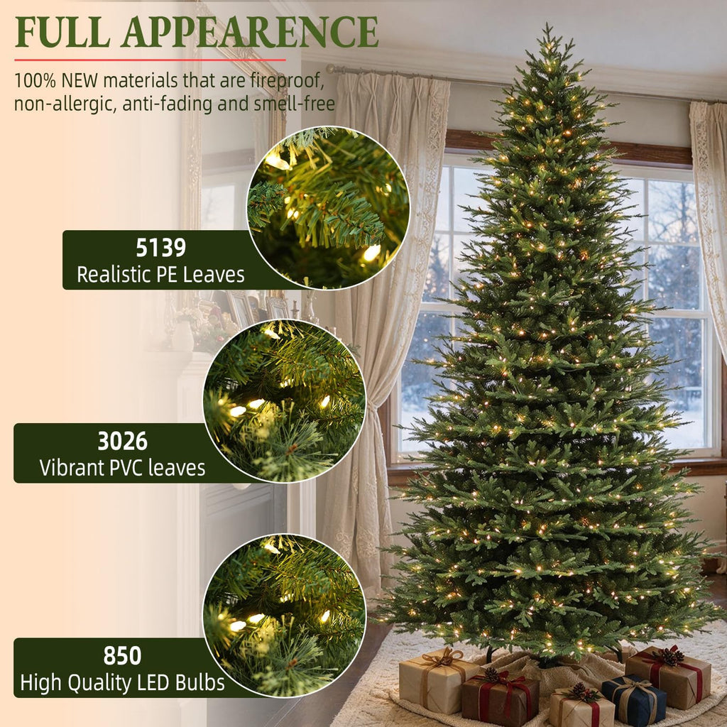 Prelit Premium Christmas Tree with 850 Warm White LEDs